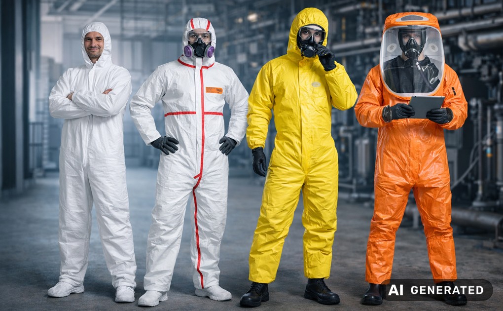Unterschiede der Chemikalienschutzanzüge Typ 1-6: Erklärung, Normen und Einsatzgebiete